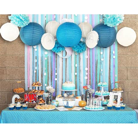 pink blue party decorations